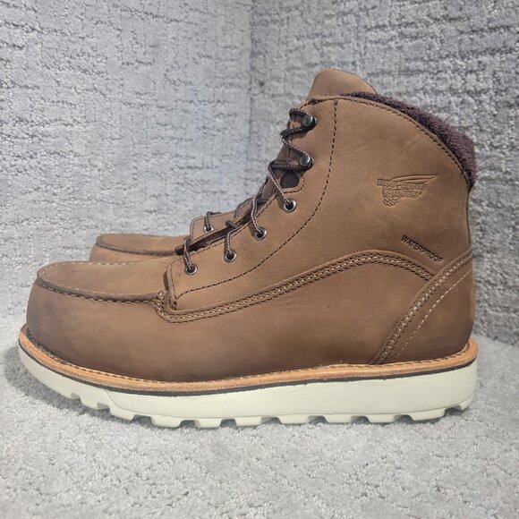 Red Wing Traction Tred Women's 10D Brown Leather Waterproof Safety Toe Boots - Picture 1 of 12